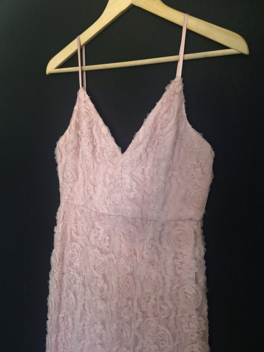 π The Clothing Company Pink Rosette Lace Maxi Dress Size M Romantic Fairycore F - Picture 2 of 8